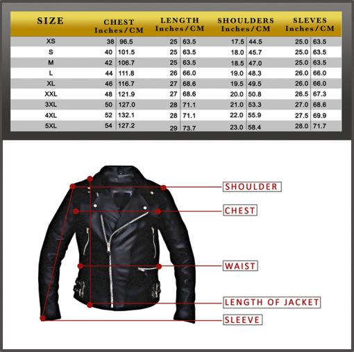 Blue Knights vests size chart