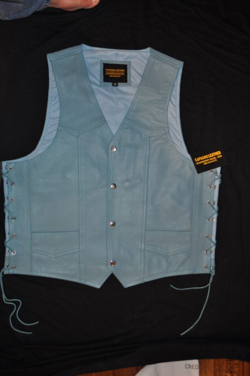 official color blue knights vest