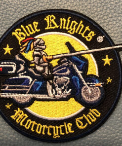 blue Knight on motorcycle Patch