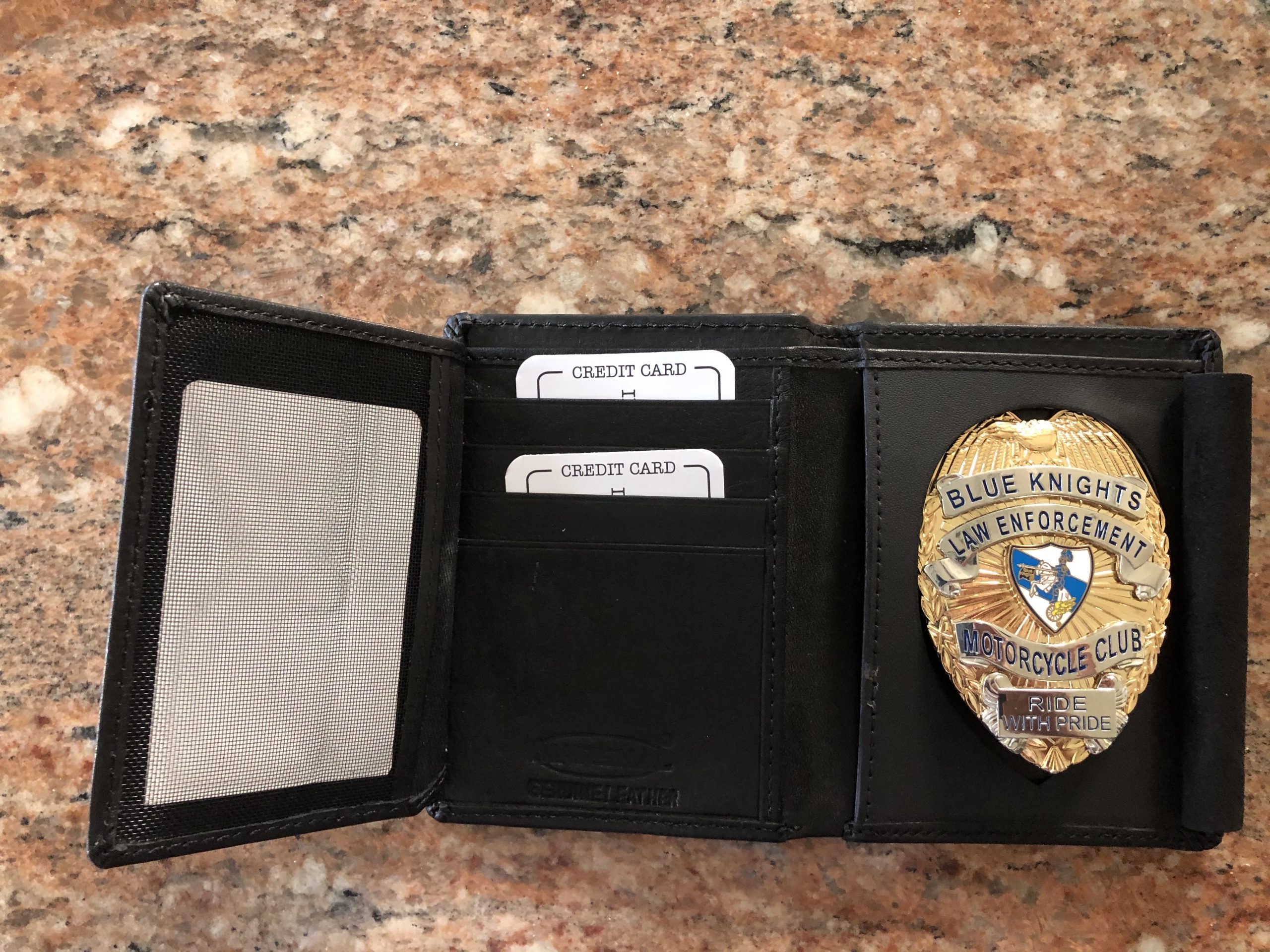 All Leather Badge Wallet for Your Blue Knights Shield – Blueknights NY9.org