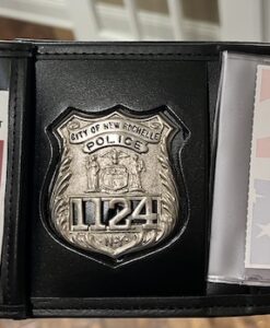 Genuine Leather Tri Fold Badge Holder Wallet Black, Police Badge Holder ·   Chapter NY9